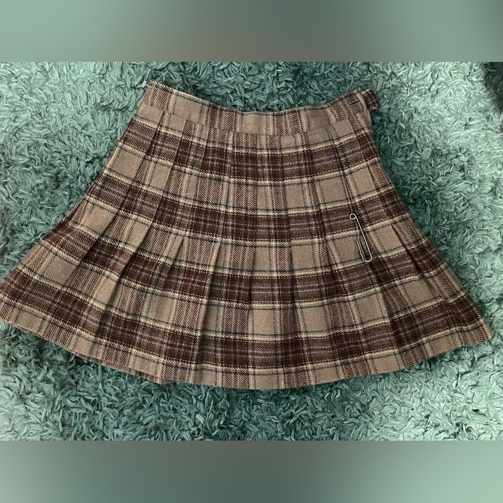 Urban Renewal pleated plaid mini skirt